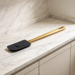 Gold-Plated Flexible Silicone Spatula Scraper