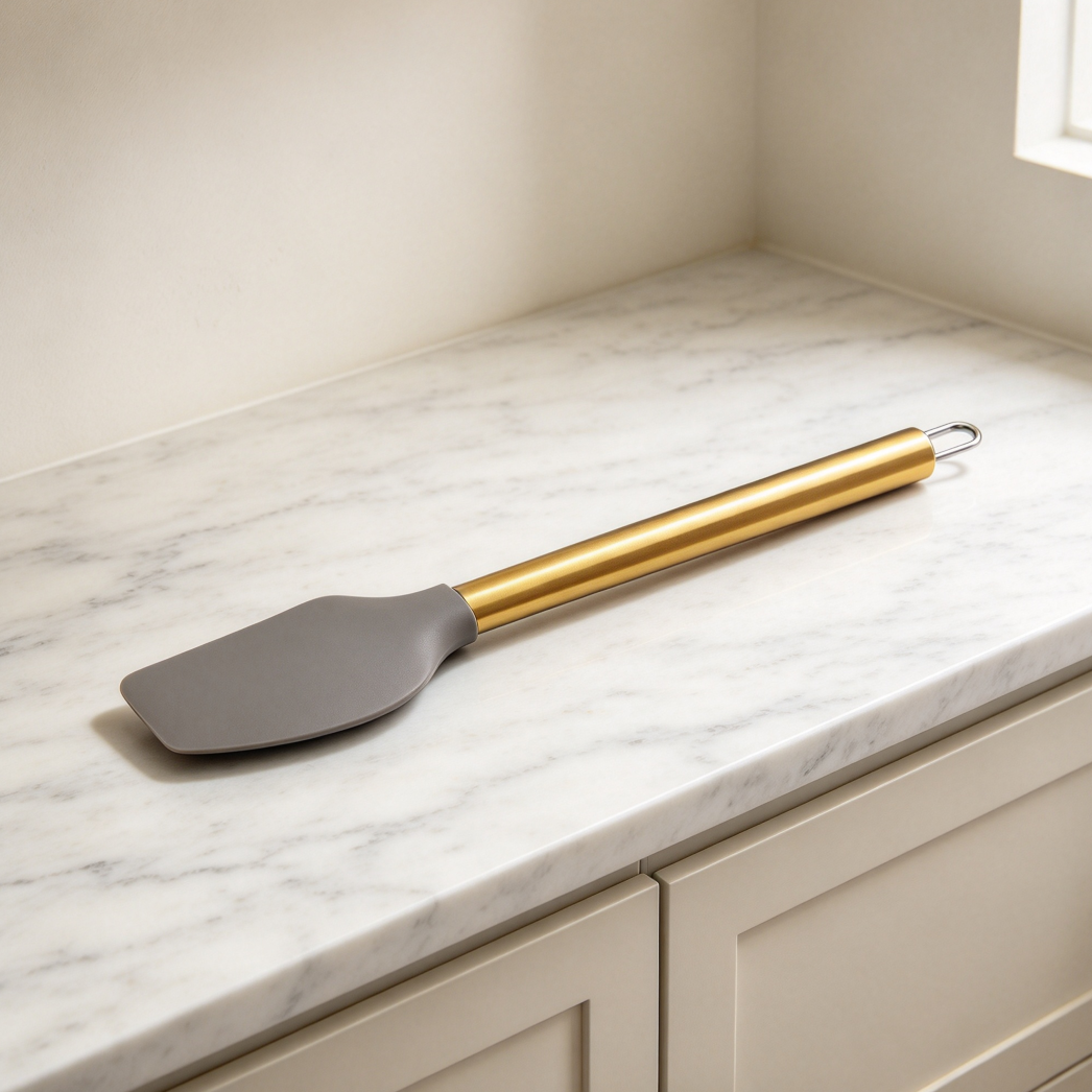 Gold Titanium-Plated Silicone Spatula Scraper