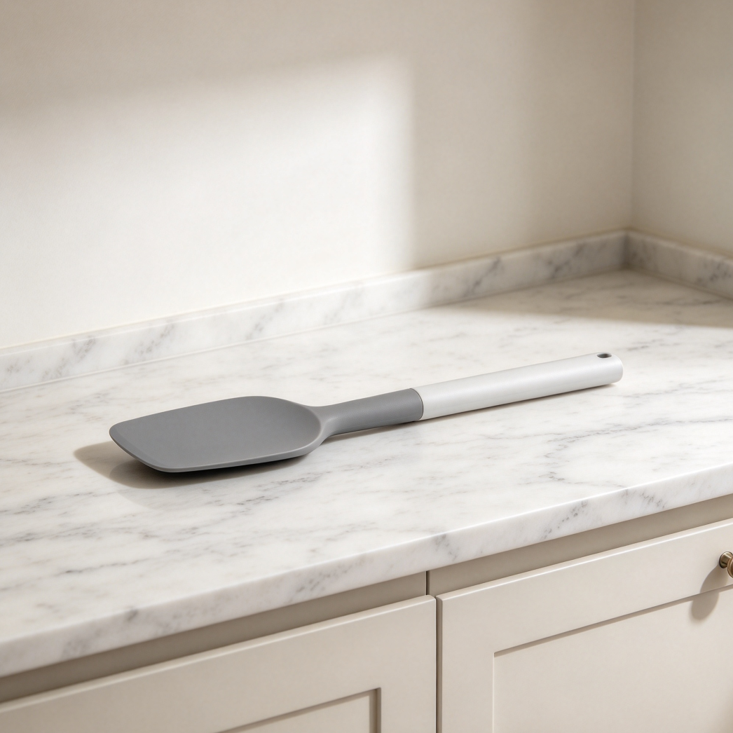 Curved-Edge Spoon Spatula with Stainless Handle