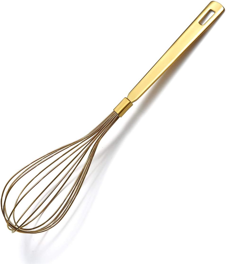 Gold-Plated Stainless Steel Balloon Whisk
