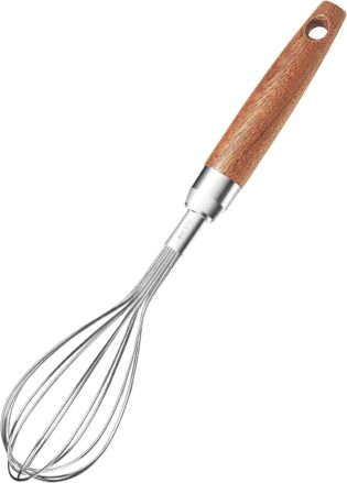 Wooden-Handle Stainless Steel Balloon Whisk