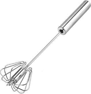 Hand-Push Rotary Stainless Steel Egg Whisk