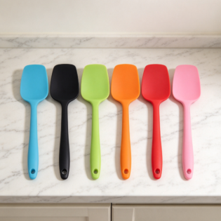 Small Seamless Silicone Spoon Spatula, Non-Stick Flexible Scraper