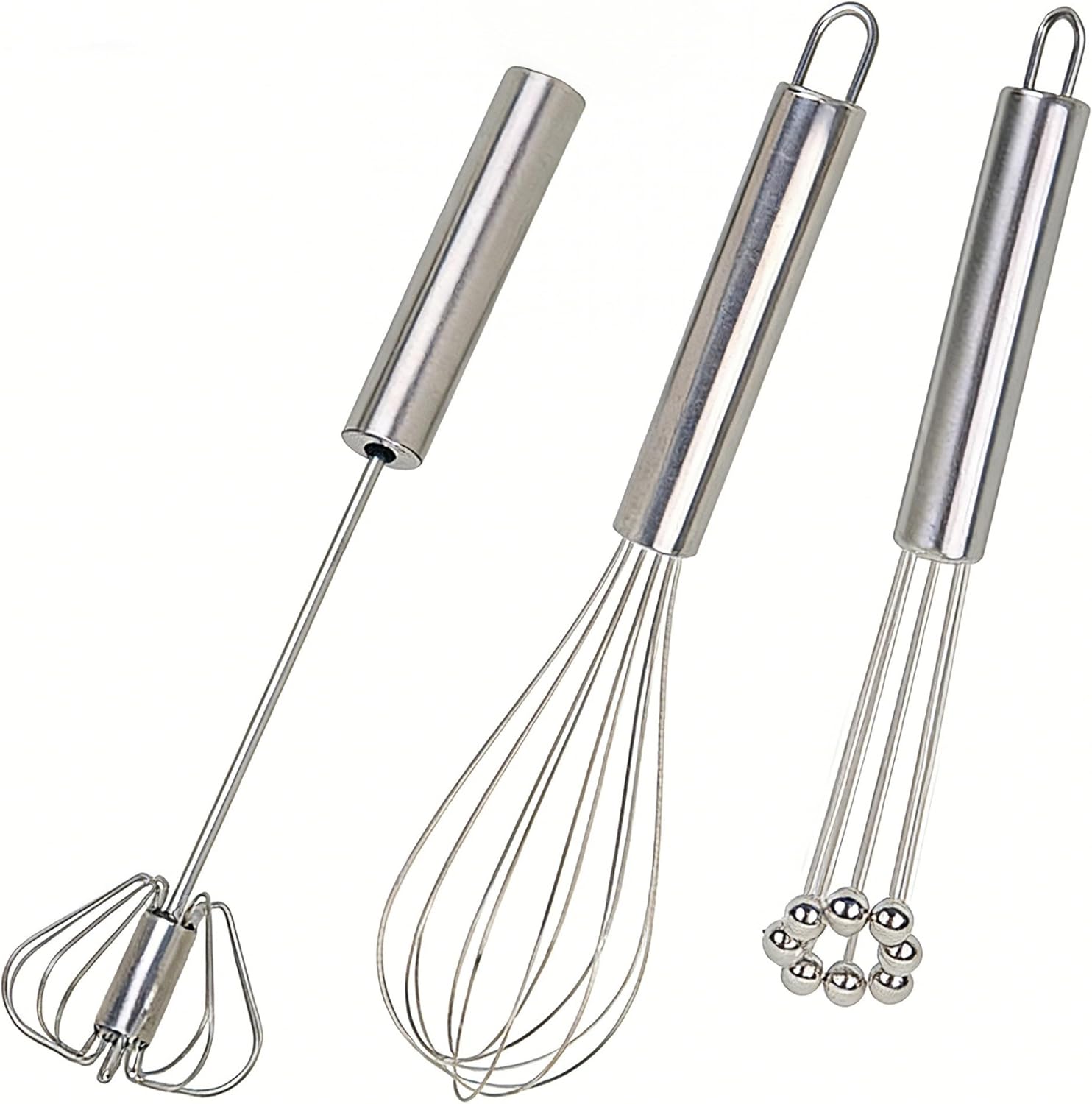 Non-Scratch Stainless Steel Whisk Set