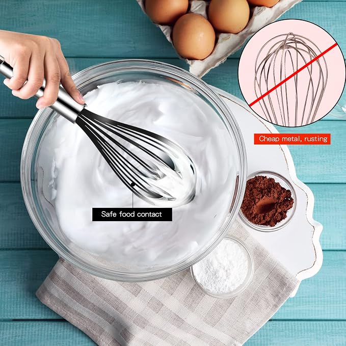 Silicone Whisk with Stainless Steel Handle, Heat-Resistant - Image 2
