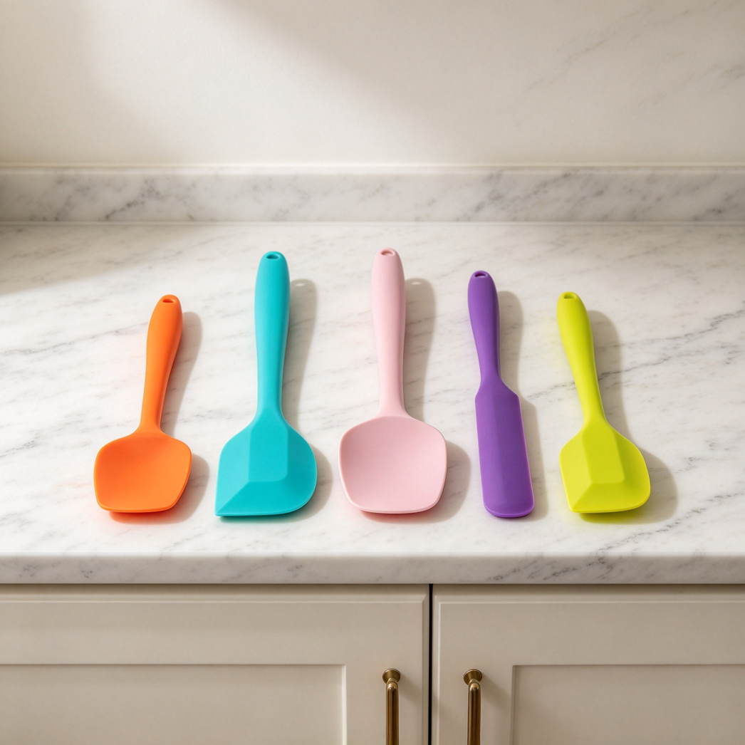 Food-Grade Multicolor Silicone Spatula Set - Image 2